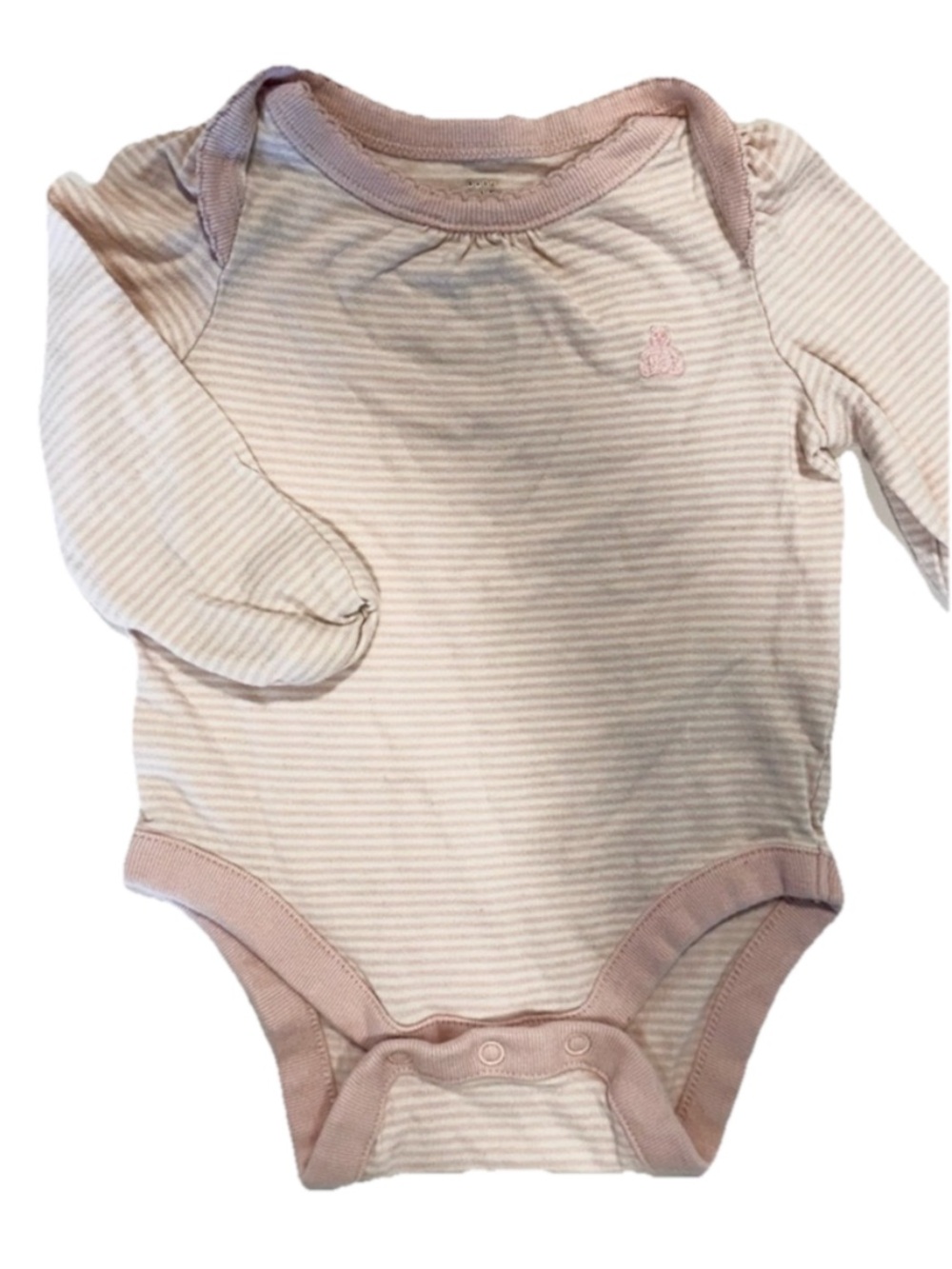GAP Organic cotton Pink Stripe Long-Sleeve Baby Bodysuit